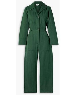 Apiece Apart Ares Linen And Cotton-blend Twill Jumpsuit - Green