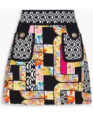 CAMILLA Patchwork-effect Stretch-crepe Mini Skirt - Black