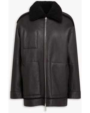 Theory Reversible Leather And Shearling Jacket - Black