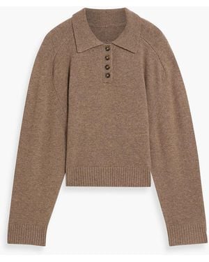Loulou de Saison Homere Cashmere Polo Jumper - Natural