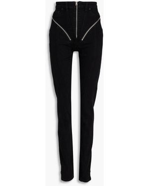 Mugler Zip-Detailed High-Rise Skinny Jeans - Black