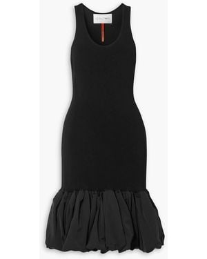 AZ FACTORY Thebe Magugu Ruffled Faille And Stretch-knit Mini Dress - Black