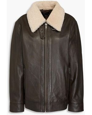 Muubaa Shearling-trimmed Leather Jacket - Black