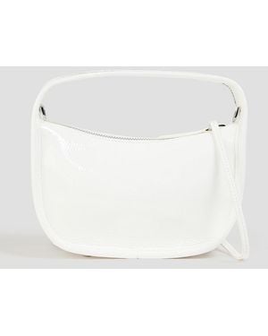 STAUD Venice Patent-Leather Tote - White