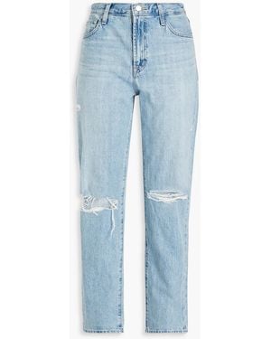 J Brand Distressed Boyfriend Jeans - Blue