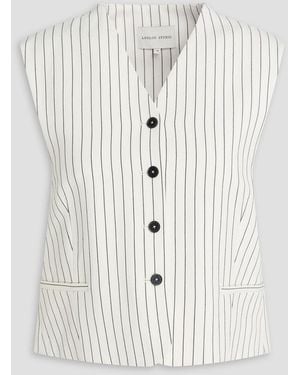 Loulou de Saison Vanua Pinstriped Twill Vest - White