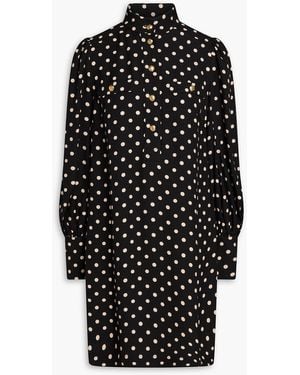 Zimmermann Polka-Dot Crepe Mini Dress - Black