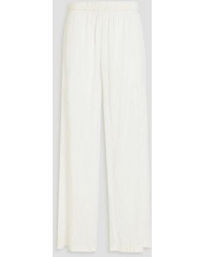 Solid & Striped The Milly Crinkled Crepe De Chine Wide-Leg Trousers - White
