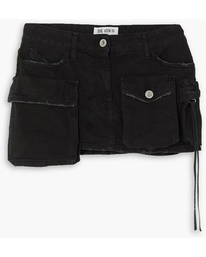 The Attico Fay Distressed Denim Mini Skirt - Black