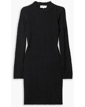 Apiece Apart Suenos Smocked Ruffled Voile Mini Dress - Black