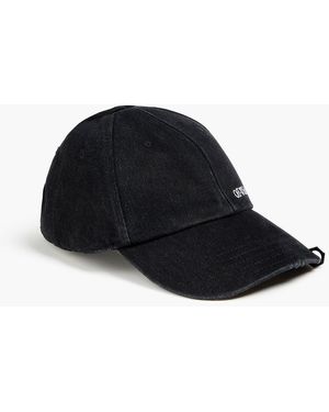 Off-White c/o Virgil Abloh Baseballcap aus denim in distressed-optik - Schwarz