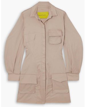 Marques'Almeida Lace-up Cotton-blend Mini Shirt Dress - Natural