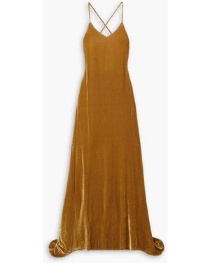 Reformation Rimini Velvet Gown - Natural