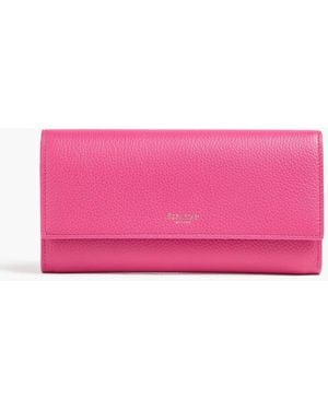Serapian Pebbled-Leather Continental Wallet - Pink