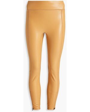 A.L.C. Cropped Faux Leather Leggings - Orange