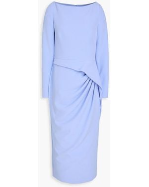Safiyaa Craina Draped Crepe Midi Dress - Blue