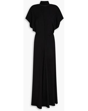 Brunello Cucinelli Jersey Turtleneck Maxi Dress - Black
