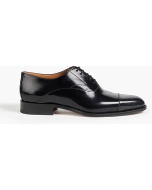 Dior Timeless Logo-Print Glossed-Leather Oxford Shoes - Black
