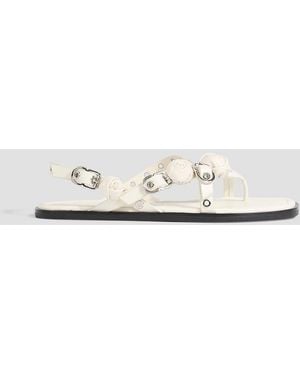 3.1 Phillip Lim Knotted Leather Slingback Sandals - White