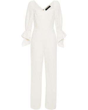 Roland Mouret Wool-Crepe Wide-Leg Jumpsuit - White