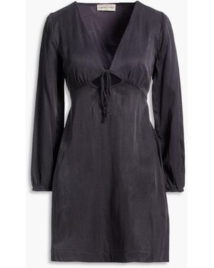 Casa Raki Regina Washed Cupro Mini Dress - Black