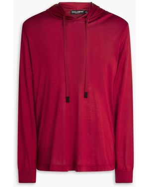 Dolce & Gabbana Silk-Jersey Hoodie - Red