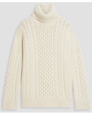 &Daughter Cable-knit Wool Turtleneck Sweater - Natural