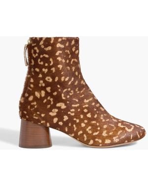 Mansur Gavriel Printed Calf Hair Ankle Boots - Brown