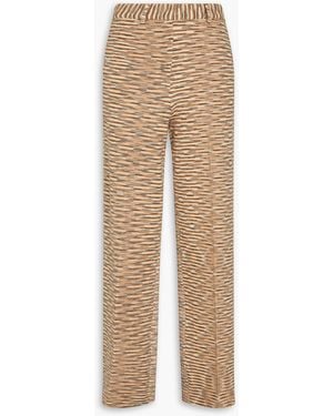 Missoni Space-Dyed Flannel Wide-Leg Pants - Natural