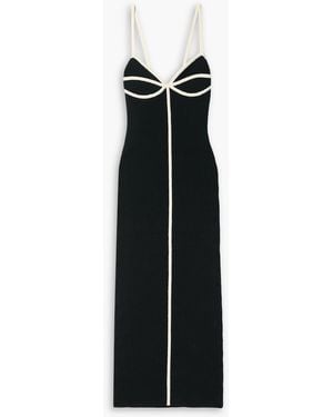 Mara Hoffman Sasha Piped Ribbed Cotton-blend Midi Dress - Black