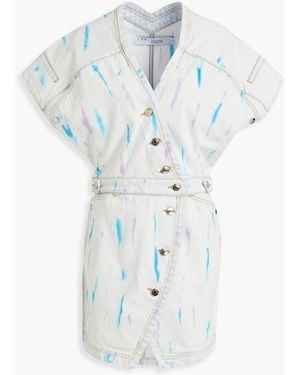 IRO Meuzal Tie-Dyed Denim Mini Dress - White