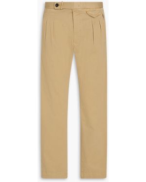 Slowear Pleated Cotton-Blend Twill Trousers - Natural