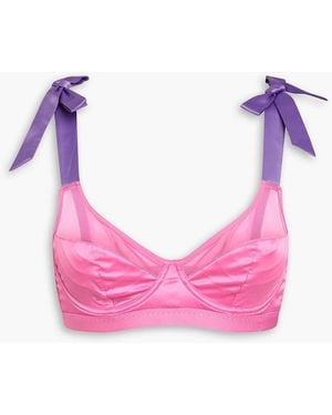 Love Stories Celia Stretch-mesh And Satin Balconette Bra - Pink