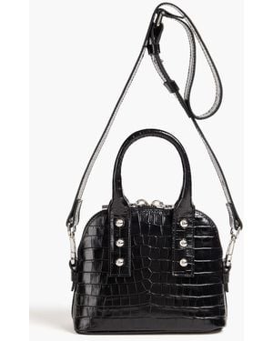 Giuseppe Zanotti Dussia Studded Croc-effect Leather Tote - Black