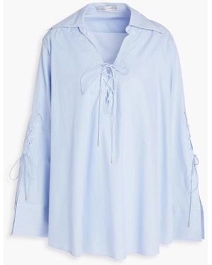 Palmer//Harding Origin Striped Cotton-Poplin Tunic - Blue