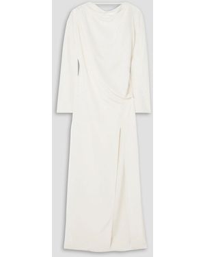 Michael Lo Sordo Draped Silk-faille Gown - White