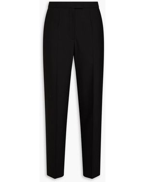 Another Tomorrow Wool Tapered Trousers - Black