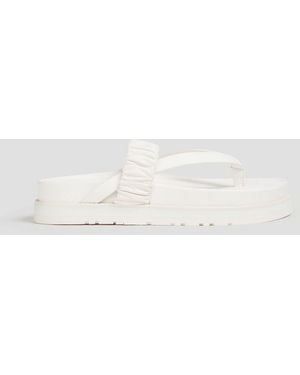 Jonathan Simkhai Ari Ruched Leather Platform Sandals - White