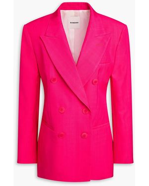 Sandro Doppelreihiger blazer aus crêpe - Pink