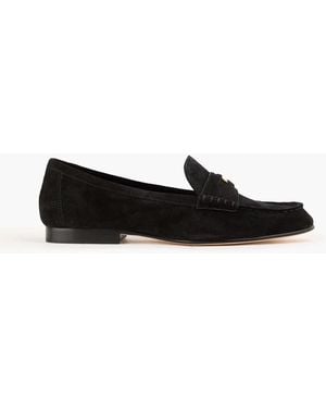 Veronica Beard Embellished Suede Penny Loafers - Black