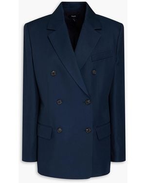 Theory Double-breasted Twill Blazer - Blue