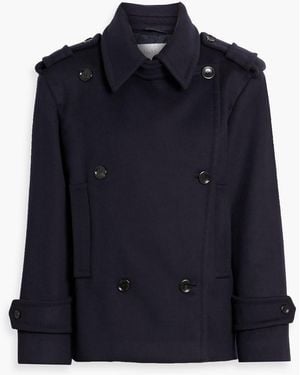 Max Mara Laveno Double-Breasted Wool And Cashmere-Blend Felt Coat - Blue