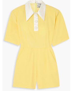 ROWEN ROSE Satin-trimmed Cady Playsuit - Yellow