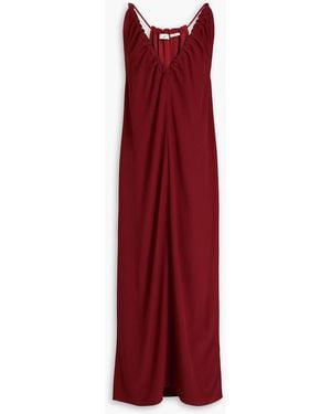 BITE STUDIOS Theros Ruched Crepe Midi Dress - Red