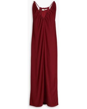 BITE STUDIOS Theros Ruched Crepe Midi Dress - Red