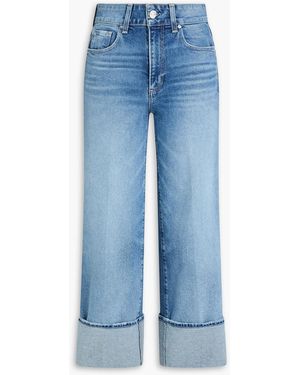 PAIGE Sasha Faded High-Rise Wide-Leg Jeans - Blue
