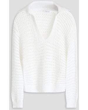 NAADAM Pointelle-knit Cotton Polo Sweater - White