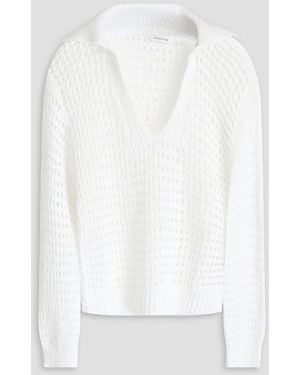 NAADAM Pointelle-knit Cotton Polo Sweater - White