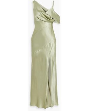 Nicholas Draped Silk-satin Gown - Green