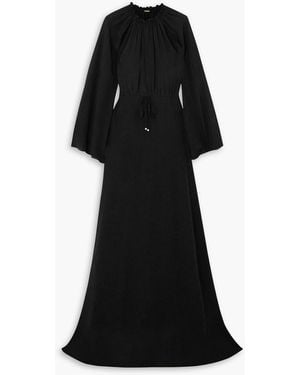 Dodo Bar Or Ala Belted Silk Crepe De Chine Maxi Dress - Black